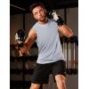 imageMAGCOMSEN Mens UPF 50 Tank Tops Quick Dry Workout Gym Sleeveless Muscle Shirts Summer Beach Swim ShirtLight Grey