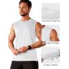 imageMAGCOMSEN Mens UPF 50 Tank Tops Quick Dry Workout Gym Sleeveless Muscle Shirts Summer Beach Swim ShirtWhite