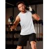 imageMAGCOMSEN Mens UPF 50 Tank Tops Quick Dry Workout Gym Sleeveless Muscle Shirts Summer Beach Swim ShirtWhite