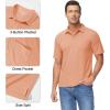 imageMAGCOMSEN Polo Shirts for Men with Pocket Short Sleeve Collared Golf Shirts Quick Dry Pique Performance Athletic SummerApricot