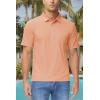 imageMAGCOMSEN Polo Shirts for Men with Pocket Short Sleeve Collared Golf Shirts Quick Dry Pique Performance Athletic SummerApricot