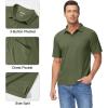 imageMAGCOMSEN Polo Shirts for Men with Pocket Short Sleeve Collared Golf Shirts Quick Dry Pique Performance Athletic SummerArmy Green