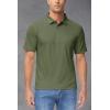 imageMAGCOMSEN Polo Shirts for Men with Pocket Short Sleeve Collared Golf Shirts Quick Dry Pique Performance Athletic SummerArmy Green