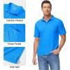 imageMAGCOMSEN Polo Shirts for Men with Pocket Short Sleeve Collared Golf Shirts Quick Dry Pique Performance Athletic SummerAzure