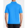 imageMAGCOMSEN Polo Shirts for Men with Pocket Short Sleeve Collared Golf Shirts Quick Dry Pique Performance Athletic SummerAzure