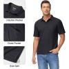 imageMAGCOMSEN Polo Shirts for Men with Pocket Short Sleeve Collared Golf Shirts Quick Dry Pique Performance Athletic SummerBlack