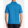imageMAGCOMSEN Polo Shirts for Men with Pocket Short Sleeve Collared Golf Shirts Quick Dry Pique Performance Athletic SummerBlue Green