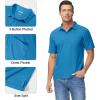 imageMAGCOMSEN Polo Shirts for Men with Pocket Short Sleeve Collared Golf Shirts Quick Dry Pique Performance Athletic SummerBlue Green