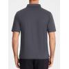 imageMAGCOMSEN Polo Shirts for Men with Pocket Short Sleeve Collared Golf Shirts Quick Dry Pique Performance Athletic SummerDark Gray