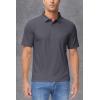 imageMAGCOMSEN Polo Shirts for Men with Pocket Short Sleeve Collared Golf Shirts Quick Dry Pique Performance Athletic SummerDark Gray