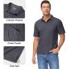 imageMAGCOMSEN Polo Shirts for Men with Pocket Short Sleeve Collared Golf Shirts Quick Dry Pique Performance Athletic SummerDark Gray