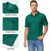 imageMAGCOMSEN Polo Shirts for Men with Pocket Short Sleeve Collared Golf Shirts Quick Dry Pique Performance Athletic SummerEmerald Green