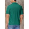 imageMAGCOMSEN Polo Shirts for Men with Pocket Short Sleeve Collared Golf Shirts Quick Dry Pique Performance Athletic SummerEmerald Green