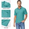 imageMAGCOMSEN Polo Shirts for Men with Pocket Short Sleeve Collared Golf Shirts Quick Dry Pique Performance Athletic SummerGray Green