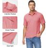 imageMAGCOMSEN Polo Shirts for Men with Pocket Short Sleeve Collared Golf Shirts Quick Dry Pique Performance Athletic SummerGray Pink
