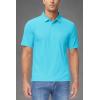 imageMAGCOMSEN Polo Shirts for Men with Pocket Short Sleeve Collared Golf Shirts Quick Dry Pique Performance Athletic SummerIce Blue