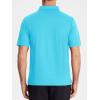 imageMAGCOMSEN Polo Shirts for Men with Pocket Short Sleeve Collared Golf Shirts Quick Dry Pique Performance Athletic SummerIce Blue