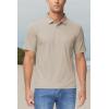 imageMAGCOMSEN Polo Shirts for Men with Pocket Short Sleeve Collared Golf Shirts Quick Dry Pique Performance Athletic SummerKhaki