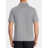 imageMAGCOMSEN Polo Shirts for Men with Pocket Short Sleeve Collared Golf Shirts Quick Dry Pique Performance Athletic SummerLight Gray