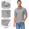 imageMAGCOMSEN Polo Shirts for Men with Pocket Short Sleeve Collared Golf Shirts Quick Dry Pique Performance Athletic SummerLight Gray