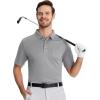 imageMAGCOMSEN Polo Shirts for Men with Pocket Short Sleeve Collared Golf Shirts Quick Dry Pique Performance Athletic SummerLight Gray