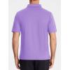 imageMAGCOMSEN Polo Shirts for Men with Pocket Short Sleeve Collared Golf Shirts Quick Dry Pique Performance Athletic SummerLight Purple