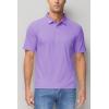 imageMAGCOMSEN Polo Shirts for Men with Pocket Short Sleeve Collared Golf Shirts Quick Dry Pique Performance Athletic SummerLight Purple