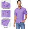 imageMAGCOMSEN Polo Shirts for Men with Pocket Short Sleeve Collared Golf Shirts Quick Dry Pique Performance Athletic SummerLight Purple