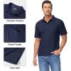 imageMAGCOMSEN Polo Shirts for Men with Pocket Short Sleeve Collared Golf Shirts Quick Dry Pique Performance Athletic SummerNavy