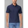 imageMAGCOMSEN Polo Shirts for Men with Pocket Short Sleeve Collared Golf Shirts Quick Dry Pique Performance Athletic SummerNavy