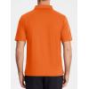 imageMAGCOMSEN Polo Shirts for Men with Pocket Short Sleeve Collared Golf Shirts Quick Dry Pique Performance Athletic SummerOrange
