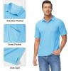 imageMAGCOMSEN Polo Shirts for Men with Pocket Short Sleeve Collared Golf Shirts Quick Dry Pique Performance Athletic SummerSky Blue