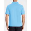 imageMAGCOMSEN Polo Shirts for Men with Pocket Short Sleeve Collared Golf Shirts Quick Dry Pique Performance Athletic SummerSky Blue