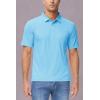 imageMAGCOMSEN Polo Shirts for Men with Pocket Short Sleeve Collared Golf Shirts Quick Dry Pique Performance Athletic SummerSky Blue