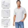 imageMAGCOMSEN Polo Shirts for Men with Pocket Short Sleeve Collared Golf Shirts Quick Dry Pique Performance Athletic SummerWhite