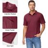 imageMAGCOMSEN Polo Shirts for Men with Pocket Short Sleeve Collared Golf Shirts Quick Dry Pique Performance Athletic SummerWine Red