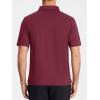 imageMAGCOMSEN Polo Shirts for Men with Pocket Short Sleeve Collared Golf Shirts Quick Dry Pique Performance Athletic SummerWine Red