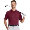 imageMAGCOMSEN Polo Shirts for Men with Pocket Short Sleeve Collared Golf Shirts Quick Dry Pique Performance Athletic SummerWine Red