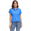 imageMAGCOMSEN Womens Polo Shirts UPF 50 Sun Protection 4 Buttons Casual Work Quick Dry Short Sleeve Collared Golf ShirtAzure