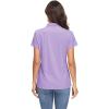 imageMAGCOMSEN Womens Polo Shirts UPF 50 Sun Protection 4 Buttons Casual Work Quick Dry Short Sleeve Collared Golf ShirtLight Purple