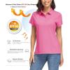 imageMAGCOMSEN Womens Polo Shirts UPF 50 Sun Protection 4 Buttons Casual Work Quick Dry Short Sleeve Collared Golf ShirtRose