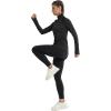 imageMAGCOMSEN Womens Running Shirts Quarter Zip Fleece Pullover Long Sleeve Thumb Hole Tee Athletic Workout TopsBlack