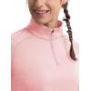 imageMAGCOMSEN Womens Running Shirts Quarter Zip Fleece Pullover Long Sleeve Thumb Hole Tee Athletic Workout TopsLight Pink