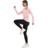 imageMAGCOMSEN Womens Running Shirts Quarter Zip Fleece Pullover Long Sleeve Thumb Hole Tee Athletic Workout TopsLight Pink
