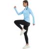 imageMAGCOMSEN Womens Running Shirts Quarter Zip Fleece Pullover Long Sleeve Thumb Hole Tee Athletic Workout TopsLight Sky Blue