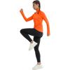 imageMAGCOMSEN Womens Running Shirts Quarter Zip Fleece Pullover Long Sleeve Thumb Hole Tee Athletic Workout TopsOrange