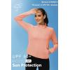 imageMAGCOMSEN Womens UPF 50 Lightweight Athletic Jackets Cropped Zip Up Long Sleeve Running Shirts with Thumb HolesApricot