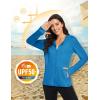 imageMAGCOMSEN Womens UPF 50 Sun Protection Jacket Long Sleeve Zip Up Cooling Lightweight Hoodie Hiking ShirtBlue Green