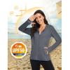 imageMAGCOMSEN Womens UPF 50 Sun Protection Jacket Long Sleeve Zip Up Cooling Lightweight Hoodie Hiking ShirtDark Grey