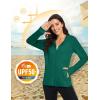 imageMAGCOMSEN Womens UPF 50 Sun Protection Jacket Long Sleeve Zip Up Cooling Lightweight Hoodie Hiking ShirtEmerald Green